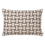 Ferm Living Lattice cushion, rectangular, 40 x 60 cm, off-white - black, product image