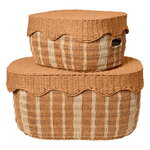 Ferm Living Rivan storage baskest, set of 2, natural rattan - off-white, product image