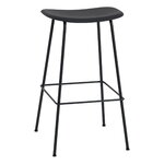 Muuto Fiber bar stool, 75 cm, tube base, black, product image