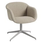 Muuto Fiber Soft Sessel, Schwenkfuß, Ecriture 240 - Grau