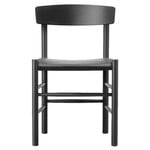 Fredericia J39 Mogensen chair, black lacquered beech - black leather Omni 301, product image