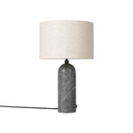 GUBI Gravity bordslampa, liten, grå marmor - kanvas