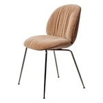 GUBI Beetle Soft dining chair, conic black chrome - walnut - Belsuede 132 brown, product image