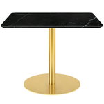 GUBI GUBI 1.0 lounge table, 80x80 cm, brass - black marble