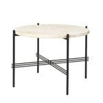 GUBI TS coffee table, 55 cm, black - white travertine