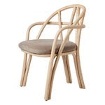 GUBI Bistra dining armchair,  natural lacquered rattan - Fustagno 002, product image