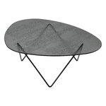 GUBI Pedrera coffee table, black - smoke structured glass, product image