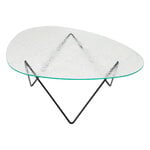 GUBI Pedrera coffee table, black - transparent structured glass, product image