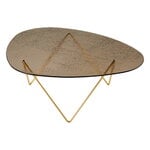 GUBI Pedrera coffee table, brass - bronze structured glass, product image