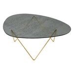 GUBI Pedrera coffee table, brass - smoke structured glass, product image