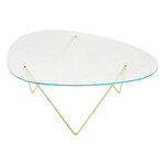 GUBI Pedrera coffee table, brass - transparent structured glass, product image