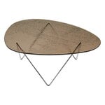 GUBI Pedrera coffee table, chrome - bronze structured glass, product image