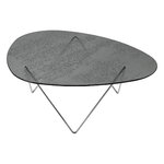 GUBI Pedrera coffee table, chrome - smoke structured glass, product image