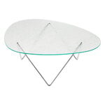 GUBI Pedrera coffee table, chrome - transparent structured glass, product image
