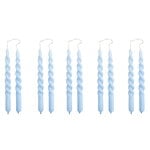 HAY Mini Swirl candles, 10 pcs, light blue