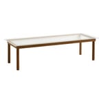 HAY Kofi table 140 x 50 cm, lacquered walnut - reeded glass, product image