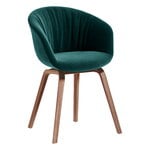 HAY Chaise About A Chair AAC23 Soft, noyer laqué - Lola vert foncé