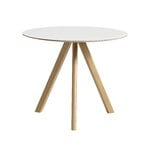 HAY CPH20 2.0 table, 90 cm, lacquered oak - white laminate