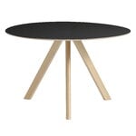 HAY CPH20 2.0 table, 120 cm, lacquered oak - black linoleum