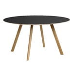 HAY CPH25 2.0 table, 140 cm, lacquered oak - black linoleum