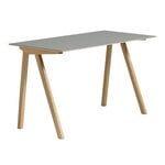 HAY CPH90 2.0 desk, 130 x 65 cm, lacquered oak - grey linoleum