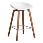 HAY About A Stool AAS32, 65 cm, Weiß 2.0 - Walnuss lackiert - Stahl