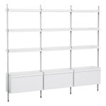 HAY Pier System 133 shelf, 3 columns, PS white - aluminium, product image