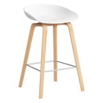 HAY About A Stool AAS32, 65 cm, white 2.0 - soaped oak - steel