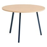 HAY Table ronde Loop Stand, 105 cm, bleu profond - chêne laqué