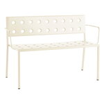 HAY Panca con schienale e braccioli Balcony, 114x52 cm, chalk beige