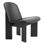 HAY Chisel Loungesessel, schwarz Sense Leder - schwarz Eiche, produktbild
