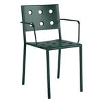 HAY Balcony dining chair with armrest, dark forest