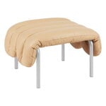 Hem Puffy ottoman, sand leather - stainless steel, product image