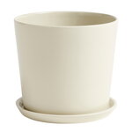 HAY Botanical Family pot and saucer, L, off white