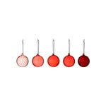 Iittala Set palline di vetro, 40 mm, 5 pz, rosso