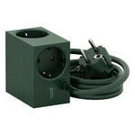 Kord Connect Cuboid extension cord, 200 cm, dark green, product image