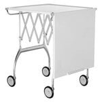 Kartell Battista folding serving trolley/side table, white - chrome, product image