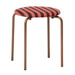 Lepo Product Moderno stool, brown - red-navy fabric, product image