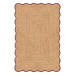 LAYERED Scallop jute rug, burgundy, product image
