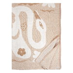 Lapuan Kankurit Kaksin linen blanket, 145 x 200 cm, white - cinnamon, product image