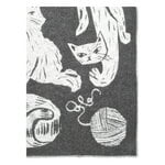 Lapuan Kankurit Kissanpäivät blanket, 90 x 130 cm, dark grey - white, product image