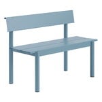 Muuto Linear Steel bench with backrest, 110 cm, pale blue, product image
