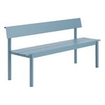 Muuto Linear Steel bench with backrest, 170 cm, pale blue, product image