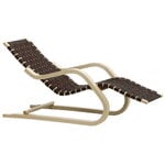 Artek Aalto lounge chair 43, birch - black/brown webbing, product image