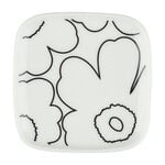 Marimekko Oiva - Piirto Unikko plate, 10 x 10 cm, white black