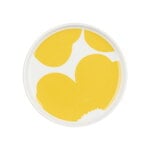Marimekko Piatto Oiva - Iso Unikko, 13,5 cm, bianco - spring yellow