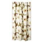 Marimekko Unikko Duschvorhang, grüner Umbra - Creme, produktbild