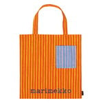 Marimekko Piccolo Tasche, 44 x 43 cm, orange - gelb - hellblau - hellrosa, produktbild