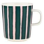Marimekko Oiva - Piccolo Becher, 2,5 dl, weiß - hellrosa - dunkelgrün, produktbild
