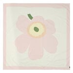 Marimekko Unikko tablecloth, 140 x 140 cm, off-white - pink - light yellow - green, view 1